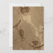 愛は醸造、コーヒー、汚れ、ブライダルシャワー 招待状 (裏面)