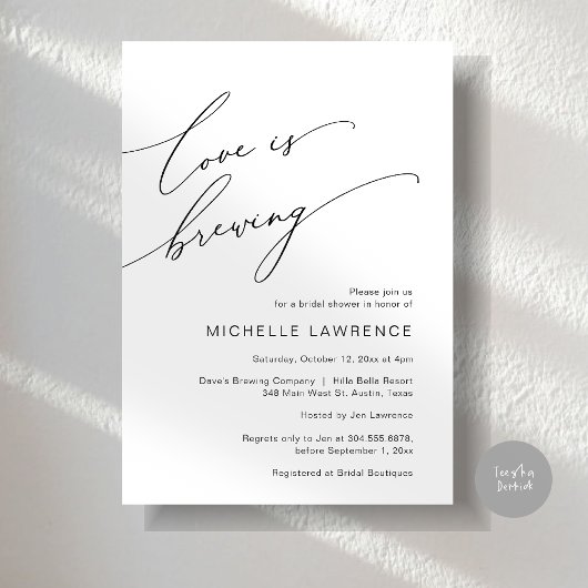 愛は醸造、ブライダルシャワーパーティーお祝い 招待状