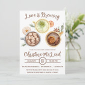 愛は醸造、ホットココア、コーヒー、ブライダルシャワー 招待状 (スタンド正面)