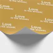 愛は金ゴールドの包装紙の答えの白です ラッピングペーパー (角)