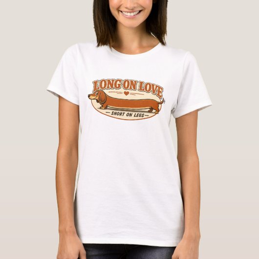 愛は長く脚は短く Tシャツ (正面)