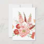 愛は開花だ！レッド&ピンクブーケブライダルシャワー 招待状 (裏面)