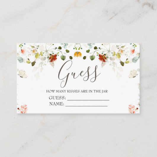 愛は開花で推測ゲームの数 エンクロージャーカード (正面)