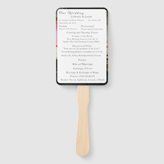 愛は開花の塊結婚式 プログラム ハンドファン (正面)