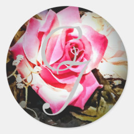 愛は開花バラ結婚のステッカー ラウンドシール