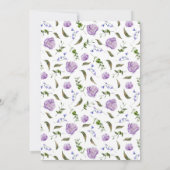 愛は開花パープルブライダルシャワー 招待状 (裏面)