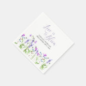 愛は開花パープルワイルドフラワーブライダルシャワー スタンダードカクテルナプキン (角)