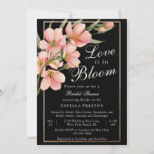 愛は開花ピンクさくらんぼブロッサムブライダルシャワー 招待状 (正面)