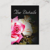 愛は開花ピンクローズ結婚の エンクロージャーカード (裏面)