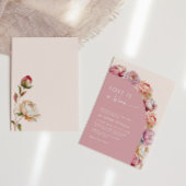 愛は開花ピンク牡丹フレームブライダルシャワーで 招待状