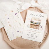 愛は開花フラワースタンドブライダルシャワー 招待状