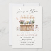 愛は開花フラワースタンドブライダルシャワー 招待状 (正面)