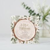 愛は開花フローラウッドスタンプブライダルシャワー 招待状 (スタンド正面)