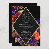 愛は開花フローラブライダルシャワー 招待状 (正面/裏面)