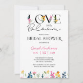 愛は開花フローラワイルドフラワーブライダルシャワー 招待状 (正面)