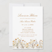 愛は開花フローラ水の色ブライダルシャワー 招待状 (正面)