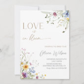 愛は開花ブライダルシャワーにあるエレガントフローラ 招待状 (正面)