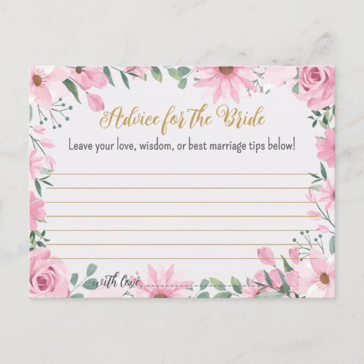 愛は開花ブライダルシャワーアドバイスカード アドバイスカード (正面)