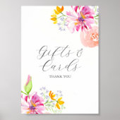 愛は開花ブライダルシャワーカードとギフト ポスター (正面)