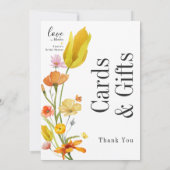 愛は開花ブライダルシャワーカード&ギフトカード 招待状 (裏面)