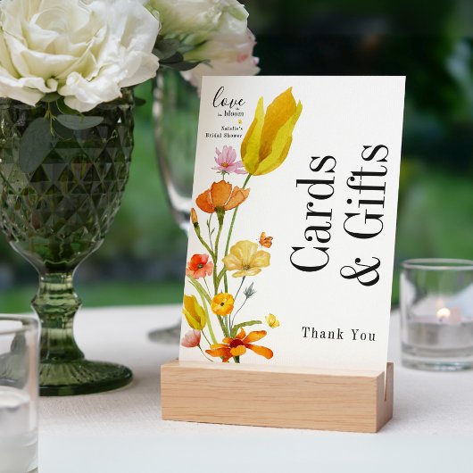 愛は開花ブライダルシャワーカード&ギフトカード 招待状