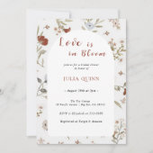愛は開花ブライダルシャワーボホフラワーにある 招待状 (正面)