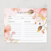 愛は開花ブライダルシャワーレシピカード (正面)