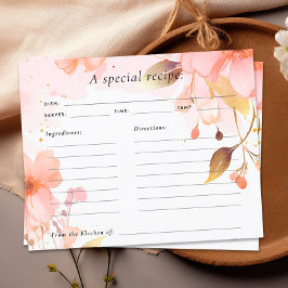 愛は開花ブライダルシャワーレシピカード