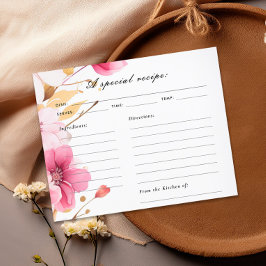 愛は開花ブライダルシャワーレシピカード