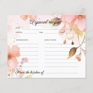 愛は開花ブライダルシャワーレシピカード