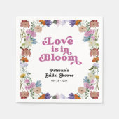 愛は開花ブライダルシャワーワイルドフラワー スタンダードカクテルナプキン (正面)