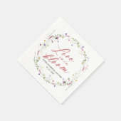 愛は開花ブライダルシャワーワイルドフラワー スタンダードカクテルナプキン (角)