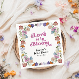 愛は開花ブライダルシャワーワイルドフラワー スタンダードカクテルナプキン