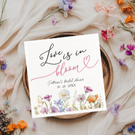 愛は開花ブライダルシャワーワイルドフラワー スタンダードカクテルナプキン