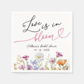 愛は開花ブライダルシャワーワイルドフラワー スタンダードカクテルナプキン (正面)