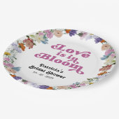 愛は開花ブライダルシャワーワイルドフラワー ペーパープレート (アングル)