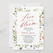 愛は開花ブライダルシャワーワイルドフラワー 招待状 (正面)