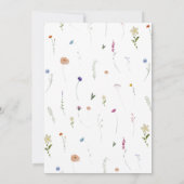 愛は開花ブライダルシャワーワイルドフラワー 招待状 (裏面)
