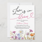 愛は開花ブライダルシャワーワイルドフラワー 招待状 (正面)
