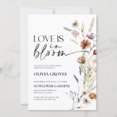 愛は開花ブライダルシャワー招待素朴 招待状 (正面)