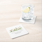 愛は開花ブライダルシャワー スクエアペーパーコースター (インサイチュ)