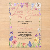 愛は開花ブランチと泡立つブライダルシャワーにある アクリル招待状 (正面)