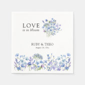 愛は開花ペリウィンクルワイルドフラワーフローラ スタンダードカクテルナプキン (正面)