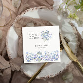 愛は開花ペリウィンクルワイルドフラワーフローラ スタンダードカクテルナプキン