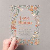 愛は開花ボホワイルドフラワーブライダルシャワー アクリル招待状 (インサイチュ (ポータブル))