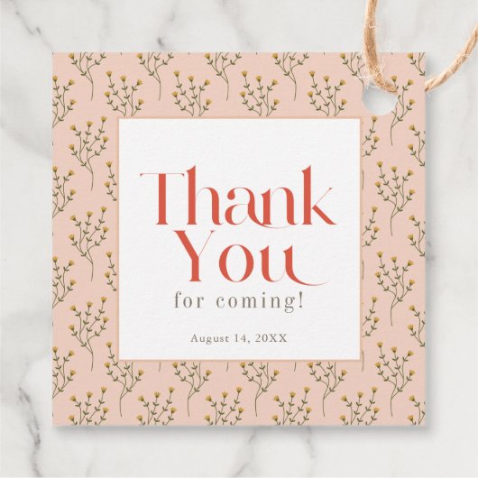 愛は開花ボホワイルドフラワーブライダルシャワー フェイバータグ (裏面)