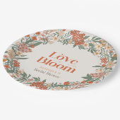 愛は開花ボホワイルドフラワーブライダルシャワー ペーパープレート (アングル)