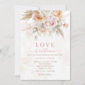 愛は開花ボー素朴ホブライダルシャワー 招待状 (正面)