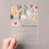 愛は開花ポピー花ブライダルシャワー アクリル招待状 (インサイチュ (ポータブル))