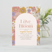 愛は開花レトロフローラアーチブライダルシャワー 招待状 (スタンド正面)
